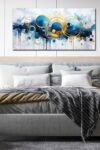 Abstract Painting Wall Art Bedroom Wall Decor Blue Pictures For Living Room Ready To Hang Size 20 X 40 0 2