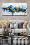 Abstract Painting Wall Art Bedroom Wall Decor Blue Pictures For Living Room Ready To Hang Size 20 X 40 0 3