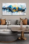 Abstract Painting Wall Art Bedroom Wall Decor Blue Pictures For Living Room Ready To Hang Size 20 X 40 0 4