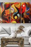 Abstract Portrait Abstract Wall Art 3 Piece Room Wall Art Aesthetic Contemporary Wall Art Bedroom Aesthetic Ready To Hang Abstract Art 65 X 42 0 0