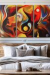 Abstract Portrait Abstract Wall Art 3 Piece Room Wall Art Aesthetic Contemporary Wall Art Bedroom Aesthetic Ready To Hang Abstract Art 65 X 42 0 2