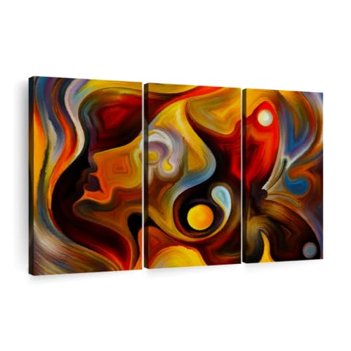 Abstract Portrait Abstract Wall Art 3 Piece Room Wall Art Aesthetic Contemporary Wall Art Bedroom Aesthetic Ready To Hang Abstract Art 65 X 42 0