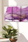 Aquarelle Violet Wall Art Horizontal Canvas 3 Piece Living Room Wall Decor Watercolor Abstract Canvas Print Purple And White Decor For Wall By Chris Paschke 23 X 14 0 1