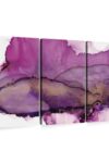 Aquarelle Violet Wall Art Horizontal Canvas 3 Piece Living Room Wall Decor Watercolor Abstract Canvas Print Purple And White Decor For Wall By Chris Paschke 23 X 14 0
