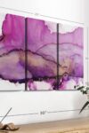Aquarelle Violet Wall Art Horizontal Canvas 3 Piece Living Room Wall Decor Watercolor Abstract Canvas Print Purple And White Decor For Wall By Chris Paschke 23 X 14 0 2