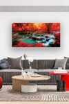Bk03950 Wall Art Decor Canvas Print Picture Red Forest Waterfalls 1 Piece Modern Landscape Tree For Living Room Bedroom Kitchen Office Home Decorations Stretched And Framed Ready To Hang 0 1