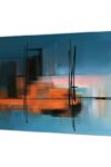 Bk3550 Canvas Prints Colorful Abstract Painting Wall Art Modern Art On Blue Background Stretched And Framed Ready To Hang For Living Room Bedroom And Office Home Kitchen Artwork 20x40inch 0