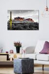 Biuteawal Superstition Mountains Sunset Wall Art Arizona Western Desert Cactus Landscape Paintings Canvas Art Print Nature Pictures For Home Wall Decoration Ready To Hang 0 1