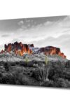 Biuteawal Superstition Mountains Sunset Wall Art Arizona Western Desert Cactus Landscape Paintings Canvas Art Print Nature Pictures For Home Wall Decoration Ready To Hang 0
