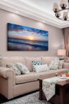 Canvas Wall Art For Office Large Wall Decor For Living Room Bedroom Wall Decorations Blue Ocean Wall Painting Sea Beach Seascape Pictures Print Artwork Ready To Hang Home Decor 24 X 48inch 0 0