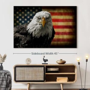 Eagle And Flag Of America Canvas 1 Panel Canvas American Flag Wall Decor Digital Art American Flag Wall Decor American Flag Canvas Wall Art For Living Room 45 X 30 0 0