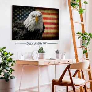 Eagle And Flag Of America Canvas 1 Panel Canvas American Flag Wall Decor Digital Art American Flag Wall Decor American Flag Canvas Wall Art For Living Room 45 X 30 0 3