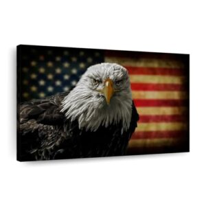 Eagle And Flag Of America Canvas 1 Panel Canvas American Flag Wall Decor Digital Art American Flag Wall Decor American Flag Canvas Wall Art For Living Room 45 X 30 0