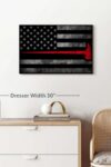 Firefighter Flag Canvas 1 American Flag Wall Decor American Flag Wall Decor Wooden American Flag Wall Art American Heroes Flags Wall Art 24 X 16 0 0