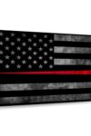 Firefighter Flag Canvas 1 American Flag Wall Decor American Flag Wall Decor Wooden American Flag Wall Art American Heroes Flags Wall Art 24 X 16 0