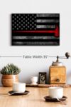 Firefighter Flag Canvas 1 American Flag Wall Decor American Flag Wall Decor Wooden American Flag Wall Art American Heroes Flags Wall Art 24 X 16 0 2