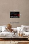 Firefighter Flag Canvas 1 American Flag Wall Decor American Flag Wall Decor Wooden American Flag Wall Art American Heroes Flags Wall Art 24 X 16 0 3