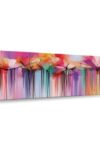 Flowers Paint Drip Canvas Print 1 Piece 24 X 8 0