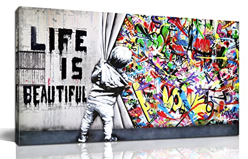 Graffiti Canvas Art Wall Decor Colorful Wall Decor Bedroom Decor For Teen Boys Ready To Hang Size 40 X 20 0