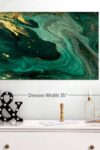 Green And Gold Abstract Canvas 1 Panel Abstract Canvas Wall Art Ready To Hang Fluid Art And Abstract Art Wall Decor Printed Modern Wall Art Painting 30 X 20 0 0