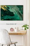 Green And Gold Abstract Canvas 1 Panel Abstract Canvas Wall Art Ready To Hang Fluid Art And Abstract Art Wall Decor Printed Modern Wall Art Painting 30 X 20 0 1