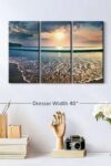 Large Sunset Wall Art Multi Piece Canvas 3 Panels Ocean And Beach Pictures Wall Art Decor Summer Sunset Sky Beach Canvas Wall Art Beach Artwork 23 X 14 0 1
