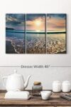 Large Sunset Wall Art Multi Piece Canvas 3 Panels Ocean And Beach Pictures Wall Art Decor Summer Sunset Sky Beach Canvas Wall Art Beach Artwork 23 X 14 0 2