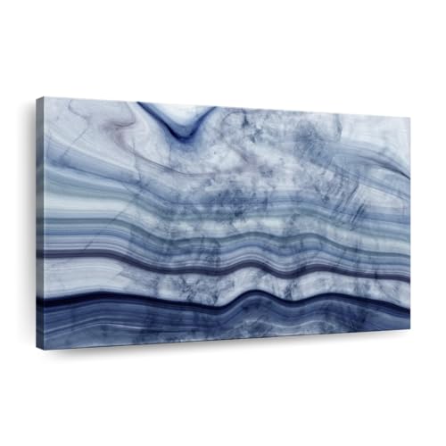 Marble Abstract Canvas 1 Panel Blue Abstract Wall Art Decor Elegant Blue Abstract Canvas Wall Art Blue Wall Art For Living Room 12 X 8 0