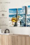 Ocean Fishing Reels Wall Art Horizontal Wrapped Canvas 3 Piece Living Room Wall Decor Photography Photographic Canvas Print Beige And Gray Decor For Wall 50 X 32 0 4