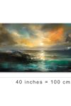 Ocean Sunset Landscape Canvas Wall Art For Living Room Bedroom Home Decoration Beautiful Nature Scenery Oil Painting Print Picture Decor Artwork Gallery Wrapped Gift Inner Frame 20x40 Inches 0 0