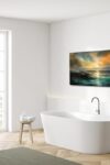 Ocean Sunset Landscape Canvas Wall Art For Living Room Bedroom Home Decoration Beautiful Nature Scenery Oil Painting Print Picture Decor Artwork Gallery Wrapped Gift Inner Frame 20x40 Inches 0 1