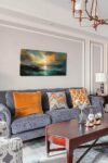 Ocean Sunset Landscape Canvas Wall Art For Living Room Bedroom Home Decoration Beautiful Nature Scenery Oil Painting Print Picture Decor Artwork Gallery Wrapped Gift Inner Frame 20x40 Inches 0 4