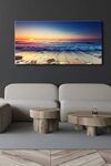 Pyradecor One Panel Sea Waves Large Canvas Prints Modern Seascape Artwork Landscape Pictures Paintings On Stretched Canvas Wall Art For Living Room Home Decorations L 0 3