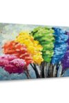 Rainbow Trees Abstract Color Canvas Print 1 Piece 45 X 30 0