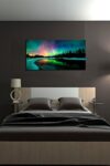 S01950 Wall Art Aurora Scenery Painting On Canvas Stretched And Framed Canvas Paintings Ready To Hang For Home Decorations Wall Decor 0 1