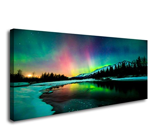 S01950 Wall Art Aurora Scenery Painting On Canvas Stretched And Framed Canvas Paintings Ready To Hang For Home Decorations Wall Decor 0