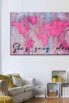 Shes Going Place World Map Canvas Print 1 Piece 36 X 24 0 0