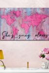 Shes Going Place World Map Canvas Print 1 Piece 36 X 24 0 2