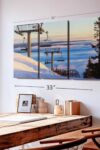 Ski Lifts At Sunset Wall Art Horizontal Wrapped Canvas 3 Piece Living Room Wall Decor Photography Sports Canvas Print Orange And Black Decor For Wall 38 X 24 0 2