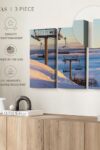 Ski Lifts At Sunset Wall Art Horizontal Wrapped Canvas 3 Piece Living Room Wall Decor Photography Sports Canvas Print Orange And Black Decor For Wall 38 X 24 0 4