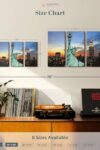 Statue Of Liberty And Skyline Wall Art Horizontal Canvas 3 Piece Living Room Wall Decor Photographic Canvas Print Black And Blue Decor For Wall 23 X 14 0 3