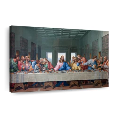 The Last Supper Canvas 1 Panel Last Supper Wall Decor Canvas Print Ready To Hang Christian Painting Large Canvas Wall Art For The Dining Room 30 X 20 0
