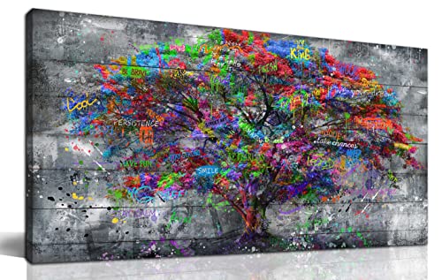 Tree Large Canvas Wall Art For Living Room Graffiti Forest Wall Art Abstract Modern Home Office Wall Decor Ready To Hang Size 60 X 30 0