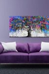 Tree Wall Art For Bedroom Abstract Art Wall Decor Graffiti Wall Art For Living Room Large Size Colorful Pictures Poster Ready To Hang 40 X 20 0 2
