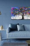 Tree Wall Art For Bedroom Abstract Art Wall Decor Graffiti Wall Art For Living Room Large Size Colorful Pictures Poster Ready To Hang 40 X 20 0 4