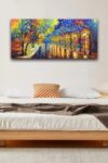 Tyed Art 24x48 Inch Oil Paintings On Canvas Art 100 Hand Painted Contemporary Artwork Abstract Artwork Night Rainy Street Wall Art Livingroom Bedroom Dinning Room Decorative Pictures Home Decor 0 0