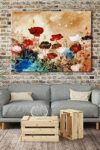 Wieco Art Blooming Poppies Extra Large Contemporary Colorful Flowers Pictures Paintings On Canvas Wall Art Modern Gallery Wrapped Floral Giclee Canvas Prints For Living Room Home Decorations Xl 0 0