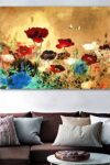 Wieco Art Blooming Poppies Extra Large Contemporary Colorful Flowers Pictures Paintings On Canvas Wall Art Modern Gallery Wrapped Floral Giclee Canvas Prints For Living Room Home Decorations Xl 0 1