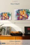 Yellow Iris Flower Wall Art Horizontal Canvas 3 Piece Living Room Wall Decor Watercolor Floral And Botanical Canvas Print Purple And Orange Decor For Wall 23 X 14 0 3